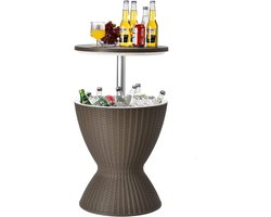 KOMFOTTEU 3 in 1 Coolbar Partytafel bijzettafel - Koel Boks 30 L - Koelbox in hoogte verstelbar - Koeltafel voor terras, party, zwembad, camping