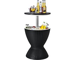 KOMFOTTEU 3 in 1 Coolbar Partytafel bijzettafel - Koel Boks 30 L - Koelbox in hoogte verstelbar - Koeltafel voor terras, party, zwembad, camping