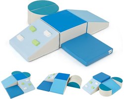 KOMFOTTEU 6 delig Schuimblokken - van kunstleer en schuim - Soft Play Foam Blokken - Reuze Bouwblokken - Montessori-klimblokken - voor kinderen vanaf 1