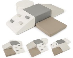 KOMFOTTEU 6 delig Schuimblokken - van kunstleer en schuim - Soft Play Foam Blokken - Reuze Bouwblokken - Montessori-klimblokken - voor kinderen vanaf 1