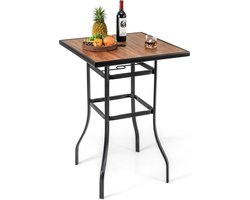 KOMFOTTEU Bartafel, moderne stijl, hoge tafel, SPC plateauen, binnen en buiten, ronde tafel Ø 70 cm, metalen frame, hoogte 102 cm, voor bistro, woonkamer, tuin, binnenplaats