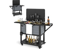 KOMFOTTEU Coolbar Koelwagen 91L - serveerwagen met wielen - drankkoeler - koelbox voor buiten, terrassen, party