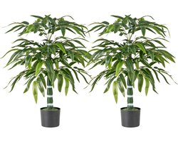KOMFOTTEU Kunstplanten, set van 2, bamboe, 100 cm in pot, kunstplanten met stammen en verstelbare takken, kunstboom, kamerplant, decoratie, decoratieve plant, kunstbamboeboom, bamboeboom, decoratieve