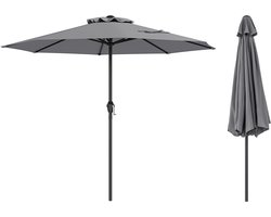 KOMFOTTEU Parasol 250cm - tuinparasol - met zwengel - stokparasol - met geventileerd parasol - voor tuin, strand, balkon