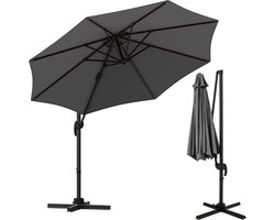 KOMFOTTEU Parasol 300 cm - zweefparasol met aluminium staaf - draaibaar - met 5 verstelbare hoeken - tuinparasol voor tuinen en balkons