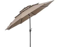 KOMFOTTEU Parasol 300cm - stokparasol - knikbaar - 3-laags Geventileerd Dak - tuinparasol - voor tuin, strand, balkon