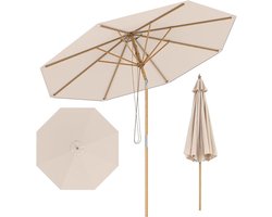 KOMFOTTEU Parasol - kantelbaar - bamboe paraplustok - 270 cm - tuinparasol - stokparasol - strandparasol - voor tuin, strand, balkon