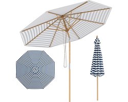 KOMFOTTEU Parasol - kantelbaar - bamboe paraplustok - 270 cm - tuinparasol - stokparasol - strandparasol - voor tuin, strand, balkon
