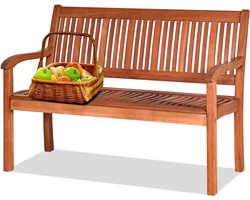 KOMFOTTEU Tuinbank, zitbank, houten bank, belastbaar tot 360 kg, parkeerbank voor balkon, tuin, terras, 126 x 63 x 91 cm
