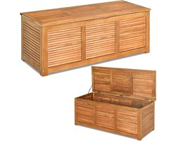 KOMFOTTEU Tuinkist, opbergdoos van acaciahout, met stofdicht deksel en handgreep, 178 l, houten kist voor binnen en buiten, 120 x 45 x 45 cm