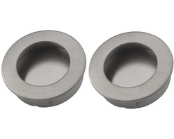 Komgreep - RVS Geborsteld - Rond - Ø40mm - Schuifdeurgreep - Set van 2 stuks