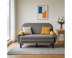 Komhtom - Grijze corduroy loveseat-bank - te gebruiken als daybed en relaxstoel met opbergruimte - voor de woonkamer