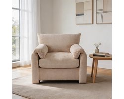 Komhtom - Moderne extra grote fauteuil in chenille stof - decoratieve stoel en eenpersoonsbank - vrijetijdsstoel - geschikt voor woonkamer en slaapkamer