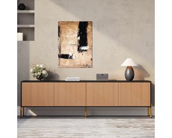 KOMHTOM Moderne tv-kast, tv-standaard, tv-paneel, lage tv-standaard. Uniek ontwerp met kleurblokken, 179 x 35 x 53,5 cm (L x B x H)