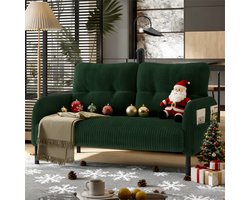 Komhtom Tweepersoonsbank in corduroy met comfortabele vulling Hoge rugleuning en zijvakken Metalen poten Geïntegreerde zijvakken Uitnodigende zachtheid en optimale ondersteuning Ideaal voor thuiskantoren Jade