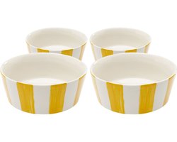 Kommen Cocina geel en wit Ø14cm (4/set) Kare Design