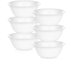 Kommen Set Glas Wit 300 ml 6 stuks - Kom - Schalen - Schaaltje - Kommetje - Schaal