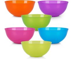 Kommen Set Plastic 13 cm, 450 ml 6 stuks - Kom - Schalen - Schaaltje - Kommetje - Schaal