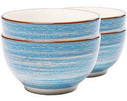 Kommen Swirl Ø14cm blauw (4/set) Kare Design