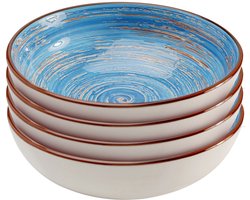 Kommen Swirl Ø18cm blauw (4/set) Kare Design