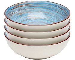 Kommen Swirl Ø22cm blauw (4/set) Kare Design