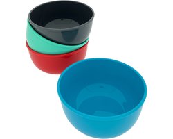 Kommenset kunststof - Schaaltjes - 4-delig - Ø 13 x 6 cm - 400 ml - Multi