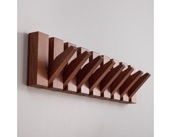 Kommo Wandkapstok - kapstok hangend - Sapeli hout - 8 haken - Piano kapstok - kapstokken - handgemaakt - Afrikaans hardhout