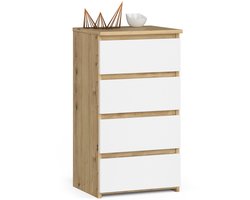 Kommode CL4 met 4 Lades / AKORD Furniture Factory / Artisan Eik - Wit / 40x74x35 cm