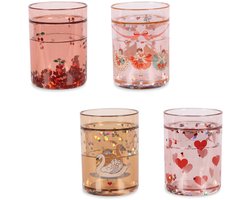 Konges Sløjd 4 Pack Glitter Bekers - 4 stuks - Rose Multi