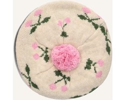 Konges Slojd Belou Knit Beret Hoeden Meisjes - Ecru - Maat 5-8