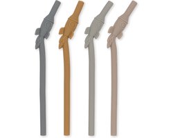 Konges Sløjd Rocket Siliconen Rietjes 4-pack | Quarry Blue Mix*