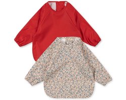 Konges Slojd Set Van 2 Slabbetjes Met Mouwen Champ Bleu Barbados Cherry