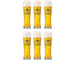 Konig Ludwig Bierglazen Weizen - Set van 6 glazen 500 ml - Ideaal voor bier en koude dranken - Helder glas voor optimale drinkervaring - Vaatwasserbestendig - Glas - Hoogte 250 mm - Glaswerk - Bierglazen
