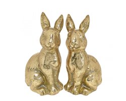 Konijn / haas - Set van 2 - Pasen - Goudkleurig - Paasdagen - Voorjaar - Konijnen / Hazen - Woon - Wonen - Woonaccessoire - Woonaccessoires - Interieur - Decoratie - Deco - Luxe - Stijlvol - Goud - Gold - Styling - Modern - Lief - Hip - Setje - Mooi