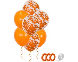 Koningsdag Versiering - Oranje Ballonnen Ek WK - Papieren Confetti Ballon - Oranje Versiering - 40 Stuks