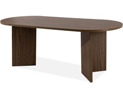 KONSIMO® FABER - Eettafel - 6 persoons - Ovaal - 204x90 cm - Donkere walnoot