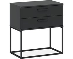 KONSIMO® RECTUS Nachtkastje - met lades - Bijzettafel - Antraciet - 60x65x39 cm