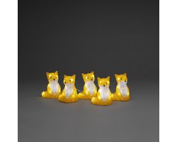 Konstmide vosjes lichtsnoer met LED - set van 5