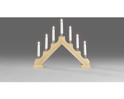 Konstsmide 1041 - Kerstkandelaar - 7 lamps - grenen met decoring - 230V - voor binnen- warmwit