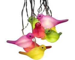 Konstsmide 1476 - Snoerverlichting - 8 lamps LED multicolor vogels - 350 cm - 24V - voor binnen - warmwit