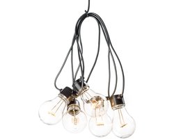 Konstsmide ® 2397-800 - Snoerverlichting - Premium 10 lamps VERLENGSNOER feestverlichting extra warmwit - 10m - zeer energiezuinig - ALLEEN TE GEBRUIKEN MET STARTSNOER 2396-800 - max 3 verlengsnoeren op 1 startsnoer (max 40m) - voor buiten en binnen