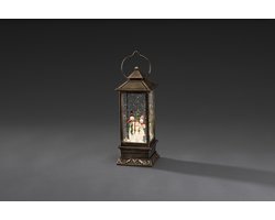 Konstsmide 2889 - Kerstdecoratie - 1 lamps LED sneeuwlantaarn met sneeuwpop - 11x27 cm - op batterij - voor binnen - warmwit