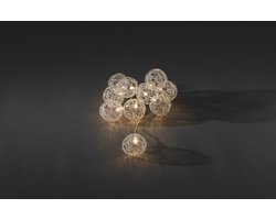 Konstsmide 3148 - Snoerverlichting - 16 lamps LED draadbol 6cm - 225cm - op batterij - voor binnen - warmwit