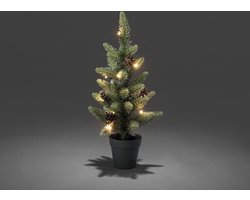 Konstsmide 3780 - Kerstdecoratie - 10 lamps LED kerstboompje - 45cm - 6u en 9u timer - op batterij - voor buiten - warmwit