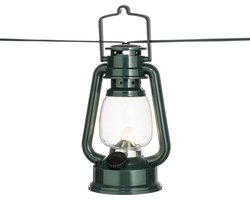 Konstsmide 4128 - Snoerverlichting - 8 lamps flakker LED stormlantaarns groen - 700cm - 24V - voor buiten - warmwit