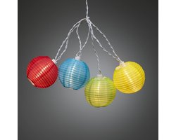 Konstsmide 4161 - Snoerverlichting - 40 lamps LED gekleurde lampions - 975cm - 24V - voor buiten - warmwit