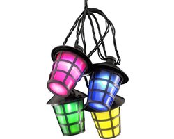 Konstsmide 4162 - Snoerverlichting - 20 lamps LED gekleurde lantaarns - 475 cm - 24V - voor buiten - multicolor