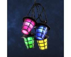 Konstsmide 4164 - Snoerverlichting - 40 lamps LED gekleurde lantaarns - 975 cm - 24V - voor buiten - multicolor