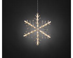 Konstsmide 4540 - Verlicht kerstfiguur - 24 lamps LED sneeuwvlok - 40 cm - timer 6u - op batterij - voor buiten - warmwit
