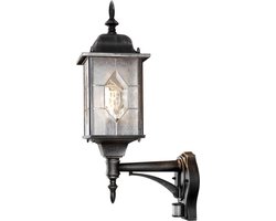 Konstsmide 7268 - Wandlamp - Milano wandlamp opwaarts 53cm 230V E27 - zwart/zilver
